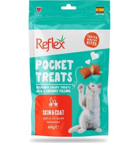 Resim Reflex Pocket Treats Skin & Coat Deri Tüy Bakımı Kedi Ödül Maması 60 G 