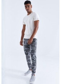 Resim Tommy Life Kamuflaj Desenli Gri Melanj Erkek Eşofman Alt T05er-84754 001 