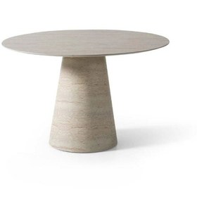 Resim Lucca Yuvarlak Traverten Masa, Konik 120x120 