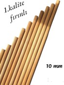 Resim ahşap çıta çubuk kayın kavela 10 mm yivli 80 cm 10 ad 