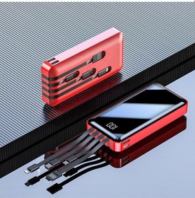 Resim Intouch 20000Mah Prime Dijital Göstergeli Çoklu Kablolu Powerbank,Kırmızı 