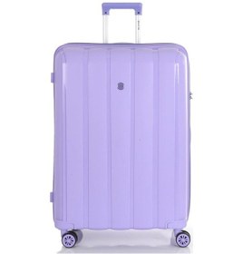 Resim Mçs Bavul Büyük Ve Kabin 2li Set Kırılmaz Silikon Valiz V305 Lila 