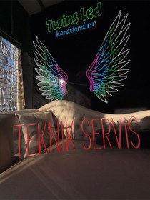 Resim Teknik Servis Yazılı Neon Tabela Kırmızı 