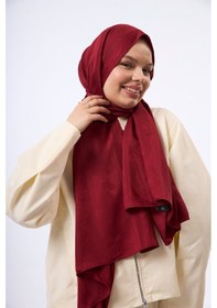 Resim Mirsoy Scarf Zerafet Desen Şal Açık Bordo 