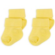 Resim Novibaby 2'li Bambu Bebek Çorap I Lemon I Sarı Yenidoğan Kız Erkek Bebek Çorabı 