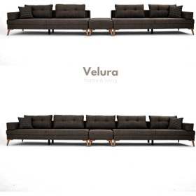 Resim Velura Home & Living Zeri Lobi Koltuğu & Şark Köşesi - Kahve 157 