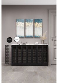 Resim Ayasofya Model, Siyah Üstü Beyaz Renk, 136 Cm Petek Kaplama, Dresuar Siyah 