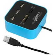Resim 7'si 1 Arada Çok Fonksiyonlu Usb2.0 Hub Dönüştürücü Kart Okuyucu, 3 Usb2.0 Genişletme Bağlantı Noktası Tf/sd/ms/m2 Kart Yuvaları Tak Ve Çalıştır 