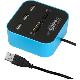 Resim 7'si 1 Arada Çok Fonksiyonlu Usb2.0 Hub Dönüştürücü Kart Okuyucu, 3 Usb2.0 Genişletme Bağlantı Noktası Tf/sd/ms/m2 Kart Yuvaları Tak Ve Çalıştır 