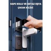 Resim Çocuk Koruyucu Katlanır Kapı Kilidi Pencere ve Beyaz Eşya Kilidi Evcil Hayvan Kili 