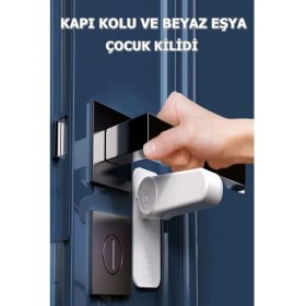 Resim Çocuk Koruyucu Katlanır Kapı Kilidi Pencere ve Beyaz Eşya Kilidi Evcil Hayvan Kili 