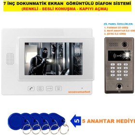 Resim 7 İnç Ekan Dokunmatik Ekran Görüntülü Diafon Sistemi 