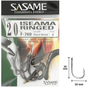 Resim Sasame F-769 No:2/0 İseama Ringed Olta İğnesi 6 Adet 