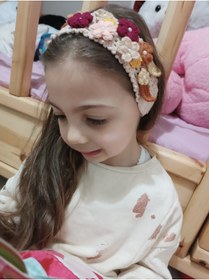 Resim MasHal Handmade Örgü Çiçekli Bağlamalı Bebek/çocuk Bandana. 