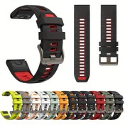 Resim BUSKOZ Hızlı Değiştirme Silikon Saat Kayışı 20/22/26mm Arayüzler için, Fenix 8/7/7X Pro, Fenix E/gen2 ile Uyumlu - Nefes Alabilen, Çoklu Renk Seçenekleri, Paslanmaz Çelik Toka - Erkekler ve Kadınlar için Spor Tarzı, İş Tarzı Kayış | Çok Renkli Bant | Paslanmaz Çelik Kayış 