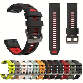Resim BUSKOZ Hızlı Değiştirme Silikon Saat Kayışı 20/22/26mm Arayüzler için, Fenix 8/7/7X Pro, Fenix E/gen2 ile Uyumlu - Nefes Alabilen, Çoklu Renk Seçenekleri, Paslanmaz Çelik Toka - Erkekler ve Kadınlar için Spor Tarzı, İş Tarzı Kayış | Çok Renkli Bant | Paslanmaz Çelik Kayış 