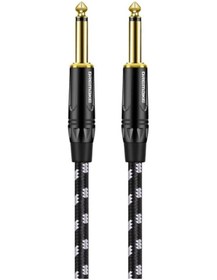 Resim Xuweiwei Beyaz 10ft Ts 1/4'' Mono Jak Kablosu Altın Kaplama Enstrüman Bağlantı Kablosu 