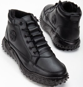 Resim EFNANSHOES Siyah Günlük Su Geçirmez Dikişli Garantili Soğuğa Dayanıklı Sağlam Kaymaz Kauçuk Taban 