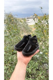 Resim ÖZDE shoes Kışlık içi kürklü suya dayanıklı paraşüt kumaş ultra rahat cırtlı tokalı çocuk botu 