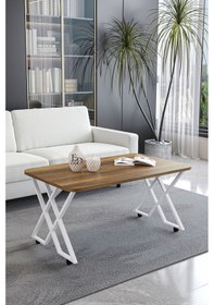 Resim Milano Tekerlekli Orta Sehpa Beyaz Metal - Barok Tabla 