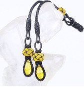 Resim Gümüş El Örmesi Sarı Tesbih Püskülü 