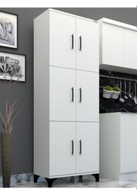 Resim % 100 Mdflam Çok Amaçlı Kiler,Balkon,Banyo 6 Kapaklı Dolap 