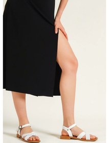 Resim Isabella Çapraz Beyaz Kadın Sandalet Beyaz 