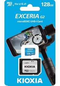 Resim Kıoxıa 128gb Exceriag2, Lmex3l128gg2, A2 V30 4k, Cl10, 160mb/s, Microsd Kart Bellek Sd Adaptörlü 