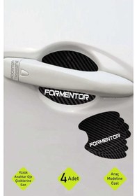 Resim Cupra Formentor Kapı İçi Karbon Desenli Estetik Ve Koruyucu Çizik Önleyici Folyo Takımı Formentor Yazılı 4 Adet 