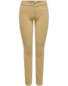 Resim Only Slim Fit Dar Paça Açık Sarı Kadın Kadife Pantolon 15298649 001 