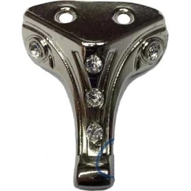 Resim Moda Taşlı Ahşap Sandık Ayağı, Kutu Ayak 3,5 cm - Nikel, 50 Adet 