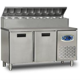Resim 2 Kapılı Alçak Monte Pizza Hazırlık Dolabı 320 Litre 150 x 70 x 109 (cm) 
