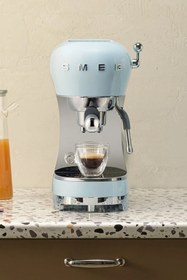 Resim SMEG 50's Style Pastel Mavi Espresso Kahve Makinesi ECF02PBEU 