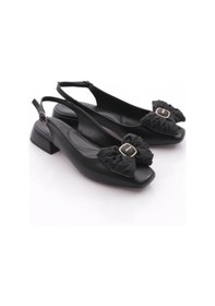 Resim Dgn 3884 Kadin Fiyonk Detayli Babet Siyah 