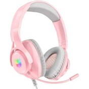 Resim Treasures Onıkuma X16 Gürültü Azaltıcı Mikrofonlu Kablolu Kulaklık Pembe - Oyun Ve Müzik İçin Mükemmel 