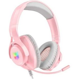 Resim Treasures Onıkuma X16 Gürültü Azaltıcı Mikrofonlu Kablolu Kulaklık Pembe - Oyun Ve Müzik İçin Mükemmel 