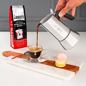 Resim Bialetti - Venus: 2 Cups Ocak Üstü Espresso Pişirici - 85ml - Gümüş Renk - Paslanmaz Çelik Gövde - Patentli Güvenlik Valfi - Tüm Ocak Türleri İçin Uygundur (İndüksiyon Hariç) 