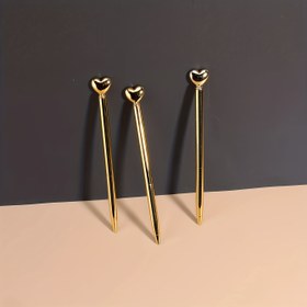 Resim 2'li Altın Kalp Atomik Kalem Seti - Kalp Tasarımı ile Zarif Pürüzsüz Yazma Araçları, Düğünler, Sevgililer Günü ve Hediyeler için İdeal, Sevimli Aşk Teması, İnce Uç, Sezonun Başlangıcına Temel, Kalem Kalem 