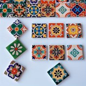 Resim 10 Adet El Yapımı Karışık Renkli Fas Tarzı Kare Cam Mozaik DIY Malzemeleri Seti, Onlardan Fazlası Mandala Desenleri İçeren Ev Dekoru ve Yaratıcı Sanat Duvar Çıkartmaları ile El İşi Malzemeleri 