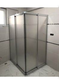 Resim Nokta Duşakabin 80 x 85 Teknesiz Mika Plastik Cam Duşakabin Nd409 Şeffaf 