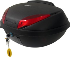 Resim WHEELIE XT66-B 52 Litre Motosiklet Arka Çanta Siyah Su Geçirmez ABS Top Case Bagaj Üniversal 