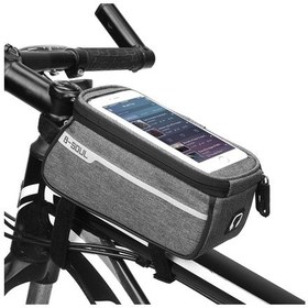 Resim Yaleker Bisiklet Üst Boru Çantası - 6 İnç Akıllı Telefon Uyumlu, Kolay Kurulum, Gri Gri 