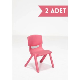 Resim Sandalie 2 Adet Kreş Anaokulu Çocuk Sandalyesi Sert Plastik- Pembe 