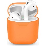 Resim Wozlo Airpods Uyumlu 1. Ve 2. Nesil Uyumlu Silikon Koruma Kılıfı - Silikon Koruyucu Kılıf - Turuncu 