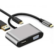 Resim Powermaster Pm-4026 Usb Type-C To Hdmı-Vga-Usb-Type C 4In1 Adaptör 