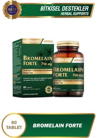 Resim Nutraxin Bromelain Forte 750 mg 60 Tablet Krom Yeşilçay Probiyotik 