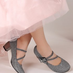 Resim Kiko Kids Aisha Çupra Günlük Kız Çocuk 4 Cm Topuklu Abiye Ayakkabı Platin 