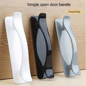 Resim 2 adet Yapışkanlı Deliksiz Tutacaklar, Plastik Malzeme, Gardırop Kapıları, Çekmeceler, Mutfak Cam Kayar Kapılar, Dolaplar, Kapılar ve Pencereler için Uygun 