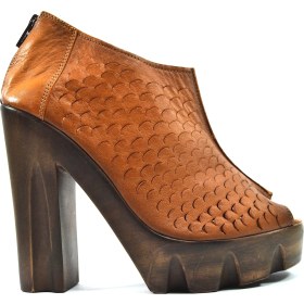 Resim Beety 109 Hakiki Deri Taba Platform Topuklu Kadın Ayakkabı 