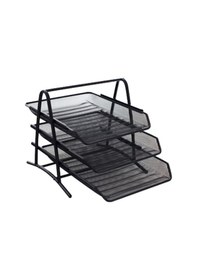 Resim Globox Evrak Rafı Metal 3 Raflı Siyah 